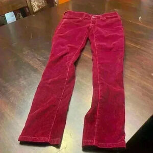 ANTHROPOLOGIE Pilcro Red Corduroy Zipper Ankle Pants size 25